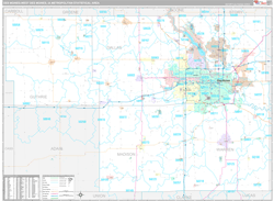 Des Moines-West Des Moines Metro Area Wall Map Premium Style 2024